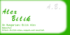 alex bilik business card